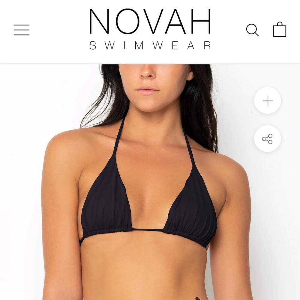 Triangle bikini top in black